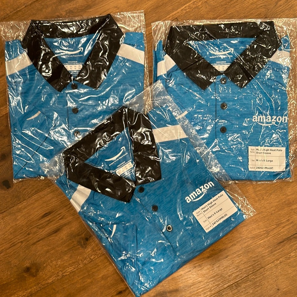 3 Amazon Delivery Work Polo Shirts XL
